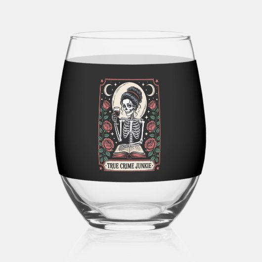 Verre À Vin Sans Pied Halloween True Crime Junkie Tarot Card (Recto)
