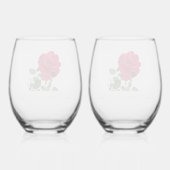 Verre À Vin Sans Pied Hand painted red rose Valentines Personalized (Verso)