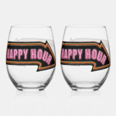 Verre À Vin Sans Pied Happy Hour Vins Stemless Lunettes (Verso)