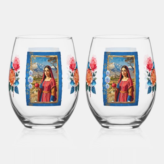 Verre À Vin Sans Pied Heart of Armenia Drinkware Set (Verso)