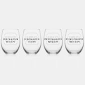 Verre À Vin Sans Pied Hébreu Pesach Seder Quatre questions (Dos)