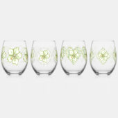 Verre À Vin Sans Pied Hibiscus & dentelle BLANC (Gauche)