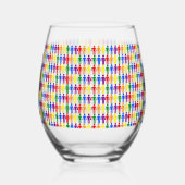 Verre À Vin Sans Pied Hommes gays LGBTQ Silhouette et arc-en-ciel (Gauche)