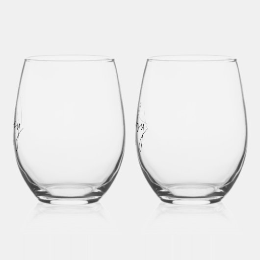 Verre À Vin Sans Pied Hubby Et Femme Personnalisés (Gauche)