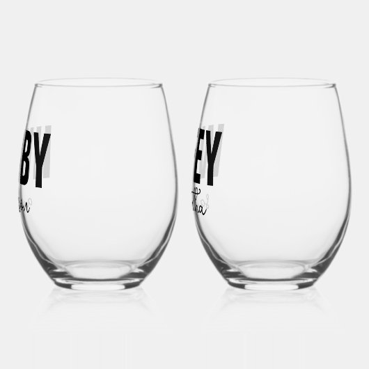 Verre À Vin Sans Pied Hubby et nom Wifey personnalisés (Gauche)