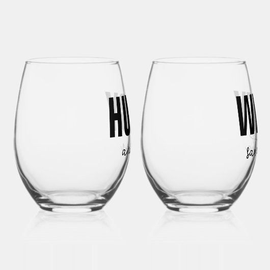 Verre À Vin Sans Pied Hubby et nom Wifey personnalisés (Droite)