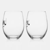 Verre À Vin Sans Pied Hubby & Wifey | Nom personnalisé Nouveaux mariés (Gauche)