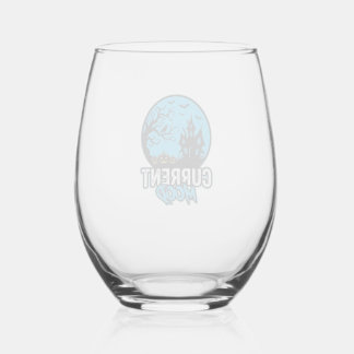 Verre À Vin Sans Pied Humeur actuelle Halloween Gravure Vintage Vecteur_
