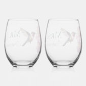 Verre À Vin Sans Pied Hummingbird et Hibiscus M. et Mme. (Verso)