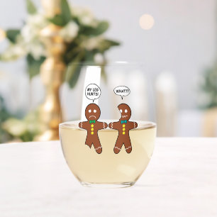 Verre À Vin Sans Pied Humour de Noël Gingerbread Cookie
