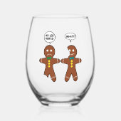 Verre À Vin Sans Pied Humour de Noël Gingerbread Cookie (Recto)