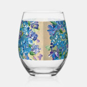 Verre À Vin Sans Pied Hydrangée de coeur Florale (Droite)
