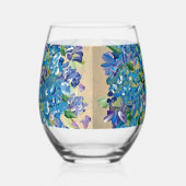 Verre À Vin Sans Pied Hydrangée de coeur Florale (Gauche)
