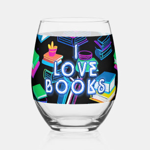 Verre À Vin Sans Pied I Love Livres Colorful