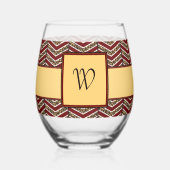 Verre À Vin Sans Pied Impression chevron léopard (Verso)