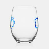 Verre À Vin Sans Pied Infini lumineux avec rose bleue (Gauche)