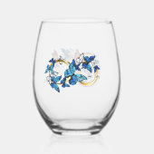 Verre À Vin Sans Pied Infinité de papillons monarques (Verso)