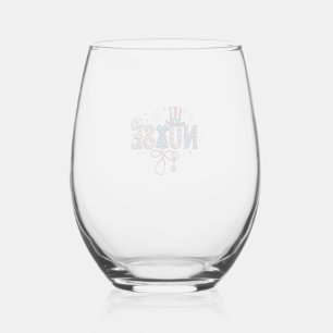 Verre À Vin Sans Pied Infirmière Patriotique Gravure Vintage Design Vect