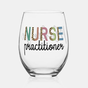Verre À Vin Sans Pied Infirmière Praticien NP cadeaux d'appréciation