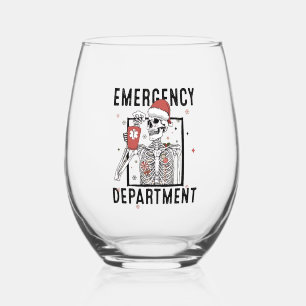 Verre À Vin Sans Pied Infirmière squelette du service des urgences amatr