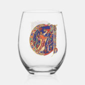 Verre À Vin Sans Pied Initiale A (Verso)