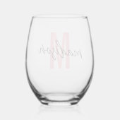 Verre À Vin Sans Pied Initiale et nom personnalisés (Verso)