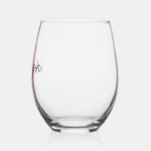 Verre À Vin Sans Pied Initiale personnalisée et nom (Gauche)