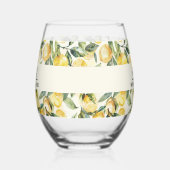 Verre À Vin Sans Pied Initiales de monogramme Citrons nom (Gauche)