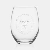 Verre À Vin Sans Pied Initiales de monogramme floral rustique Merci Mari (Recto)