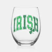 Verre À Vin Sans Pied Irish Pride Retro St Patrick's Day (Recto)