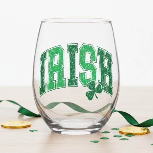 Verre À Vin Sans Pied Irish Pride Retro St Patrick's Day