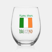 Verre À Vin Sans Pied Irlande Drapeau vert Personnalisation (Recto)
