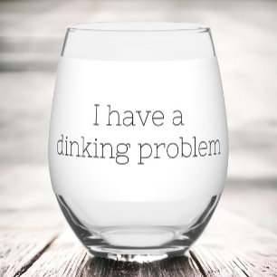 Verre À Vin Sans Pied J'ai un problème de plongée Pickleball drôle