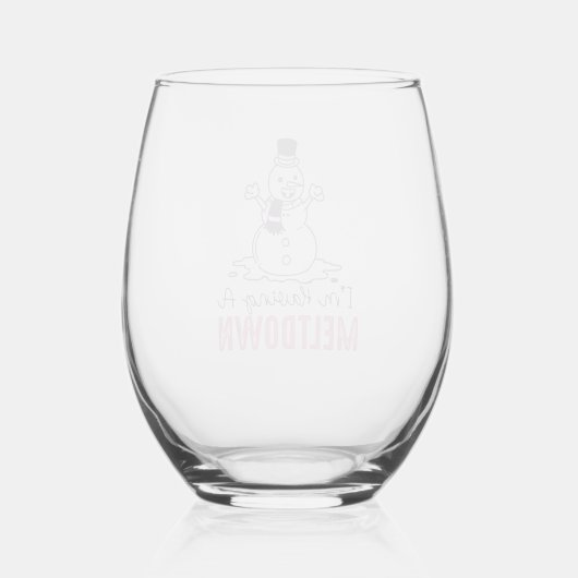 Verre À Vin Sans Pied J'ai une fonte - Drôle Snowman Design (Verso)