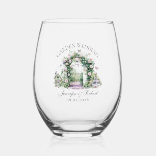 Verre À Vin Sans Pied Jardin romantique Mariage Floral Arch Fontaine