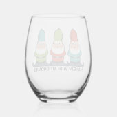 Verre À Vin Sans Pied Je Pense À Mes Gnomes (Verso)
