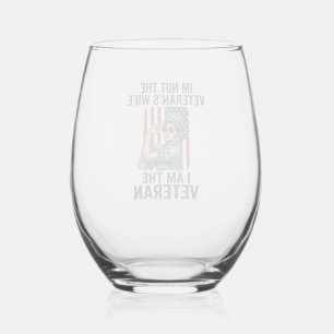 Verre À Vin Sans Pied Je suis la conception de femme patriotique vétéran