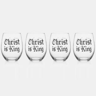 Verre À Vin Sans Pied Jésus-Christ est Roi - style gothique grunge érodé