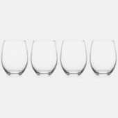 Verre À Vin Sans Pied Jeu customisé, Monogramme Rose (Gauche)