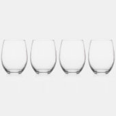 Verre À Vin Sans Pied Jeu customisé, Monogramme Rose (Droite)