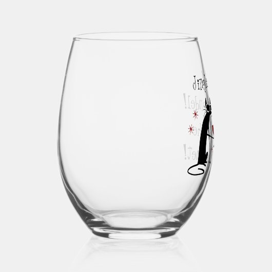 Verre À Vin Sans Pied Jingle Bells Noël drôle (Droite)