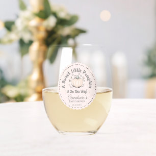 Verre À Vin Sans Pied Joli Blush rose Petit Citrouille Baby shower d'aut