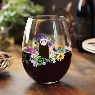 Verre À Vin Sans Pied Jolies fleurs sauvages de furet sableux en bois ve