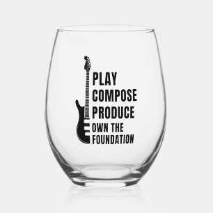 VERRE À VIN SANS PIED JOUER, COMPOSER, PRODUIRE À PARTIR DU BAS DE L'ÉCH
