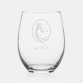 Verre À Vin Sans Pied Joueuse de golf Silhouette personnalisée (Verso)