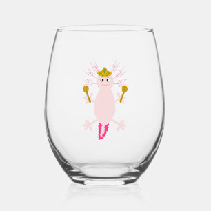 Verre À Vin Sans Pied Jour de l'Axolotl mexicain mort