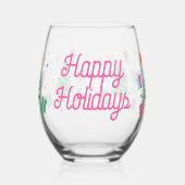 Verre À Vin Sans Pied Jour férié de Noël de Preppy (Gauche)
