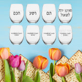 Verre À Vin Sans Pied Jour juif Hébreu Pesach Seder