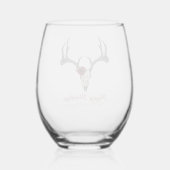 Verre À Vin Sans Pied Joyeuses vacances Floral Reindeer Crâne Taureau Ta (Verso)