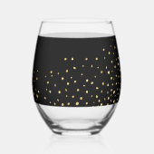 Verre À Vin Sans Pied Joyeux Anniversaire Parties scintillant d'or Photo (Verso)